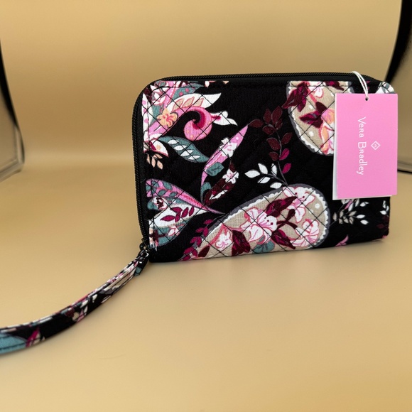 Vera Bradley Black and Pink Floral Wallet - Picture 3 of 5